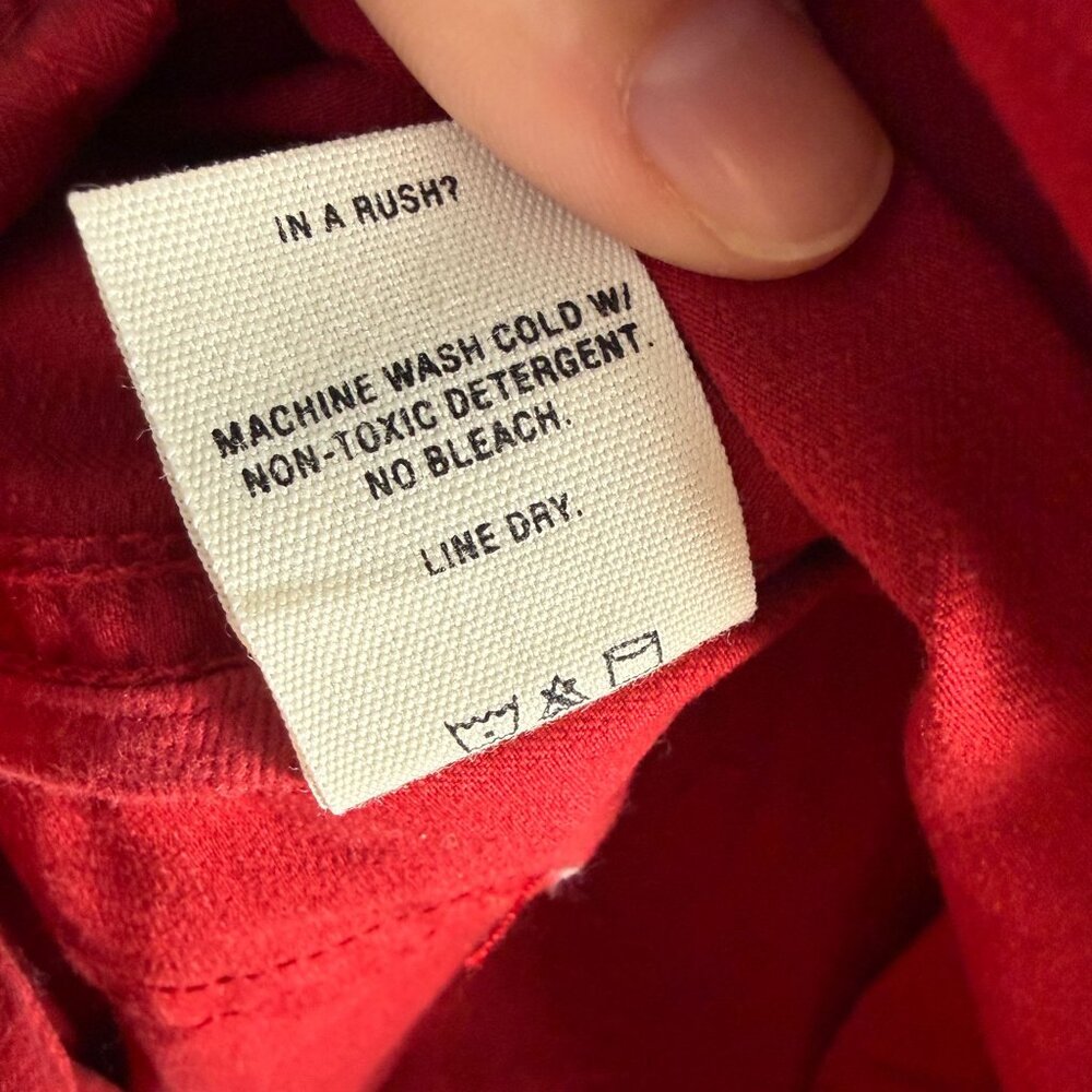 Alex Mill Womens Canvas Work Chore Jacket Red Gold Size L Utilitarian Workwear - Picture 6 of 9